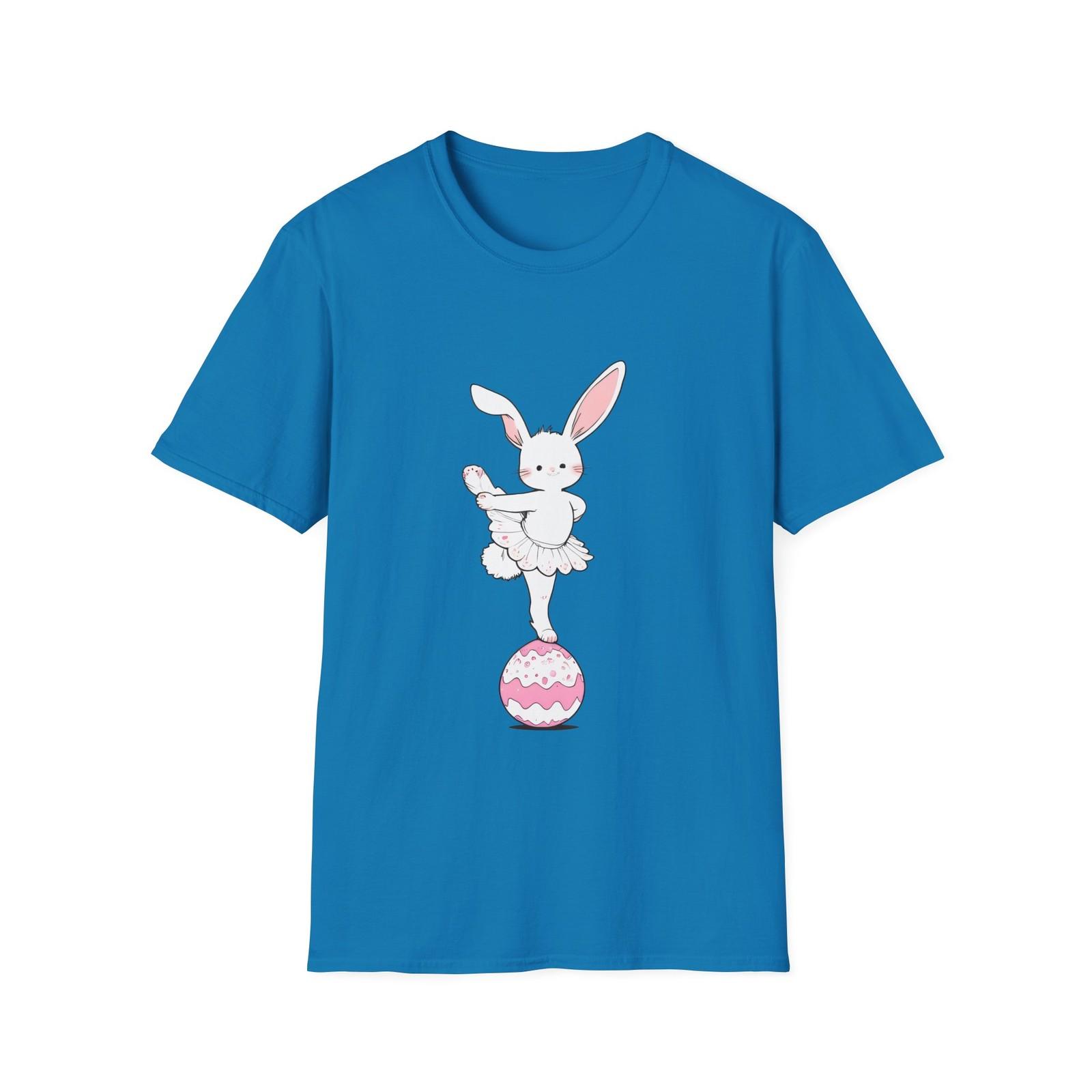 Unisex Softstyle Easter Bunny Ballet T-Shirt Mens Womens Tees Top: Cute Circus, Pastel Whimsy Tutu S