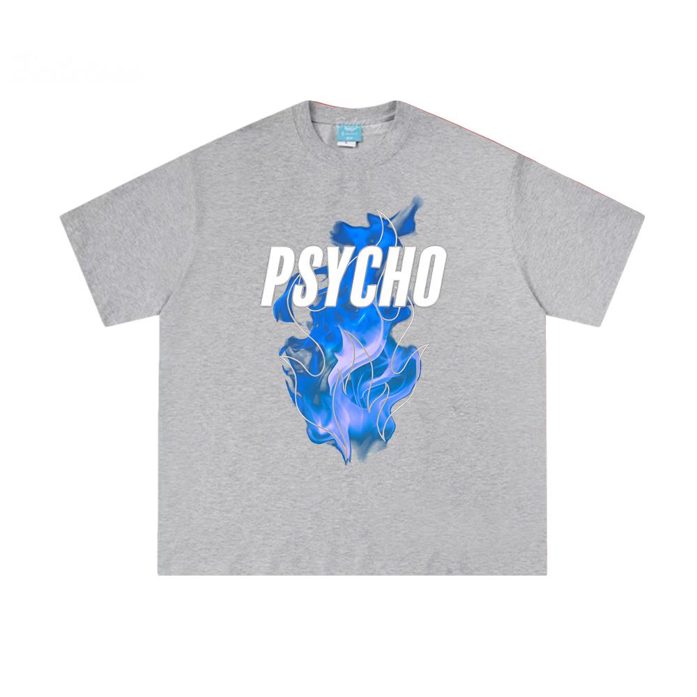 Psycho Blue Reflective Tee Dave 2026 NEW Hip Hop Graphic Printing T Shirt Summer 100% Cotton Vintage Punk Tops