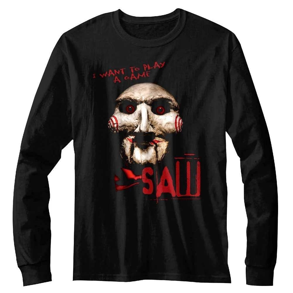 SAW Billy the Puppet Evil Red Eyes Long Sleeve T Shirt L