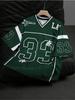 Summer Men's Personalized Star Stripe Print Comfortable and Breathable V-neck Football T-shirt Outdoor Sports Casual Top