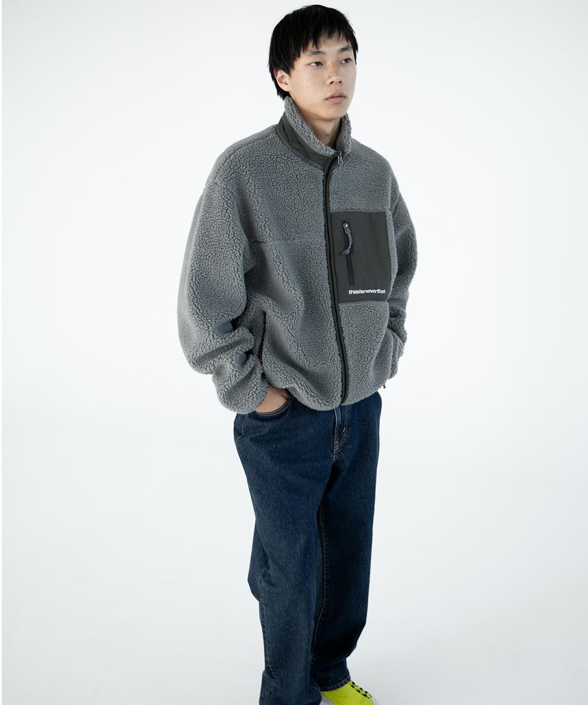 Thisisneverthat Sp Sherpa Fleece Jacket Charcoal