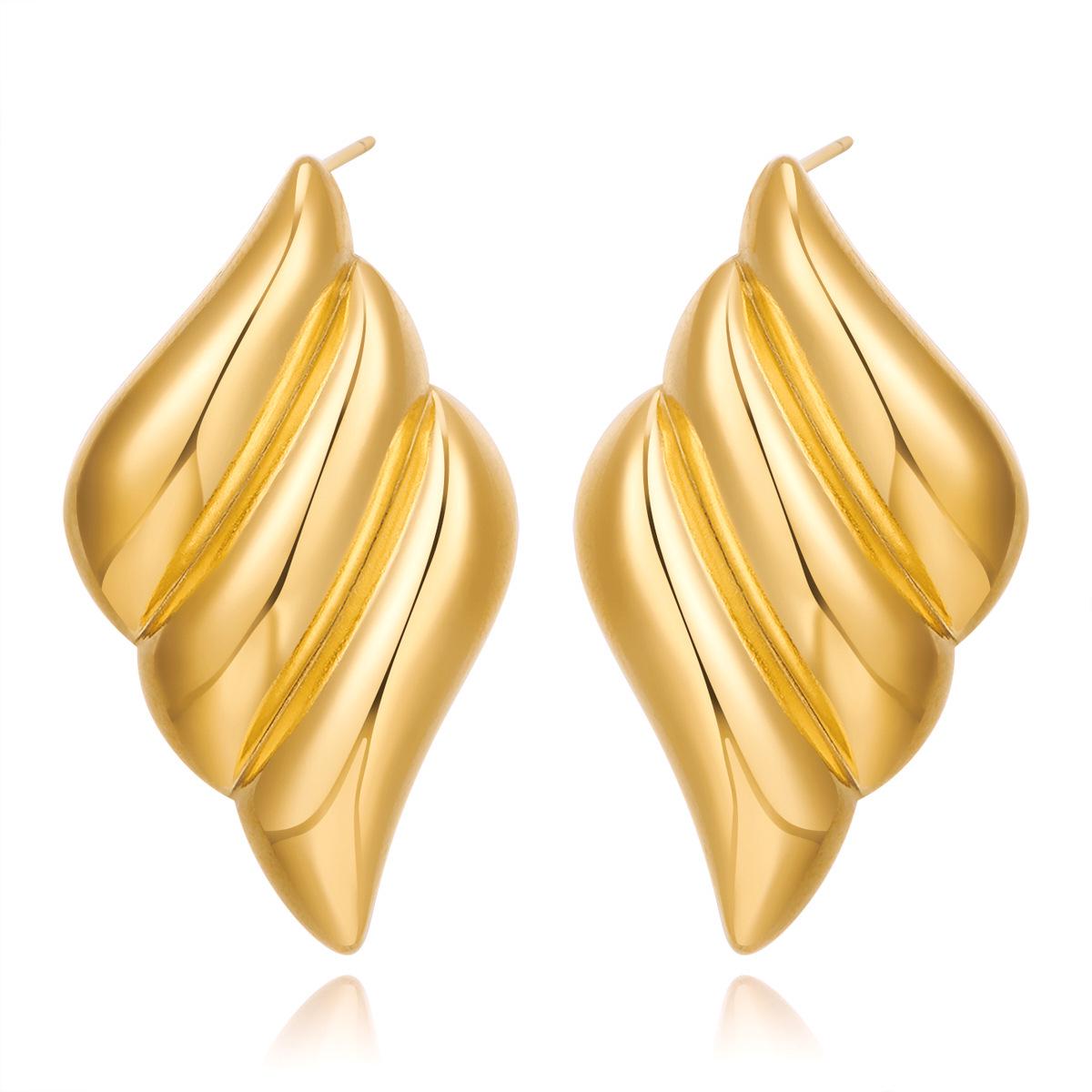 European Diamond-Shaped Geometric Stainless Steel Earrings for Women
