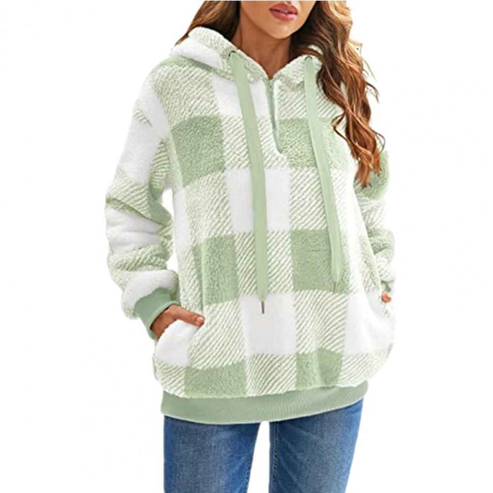 Damen Sweatshirt Damen Hoodie Warmes Plüsch-Pullover-Sweatshirt Gemütlicher Damen-Hoodie mit langen Ärmeln und Kordelzug für Herbst/Winter