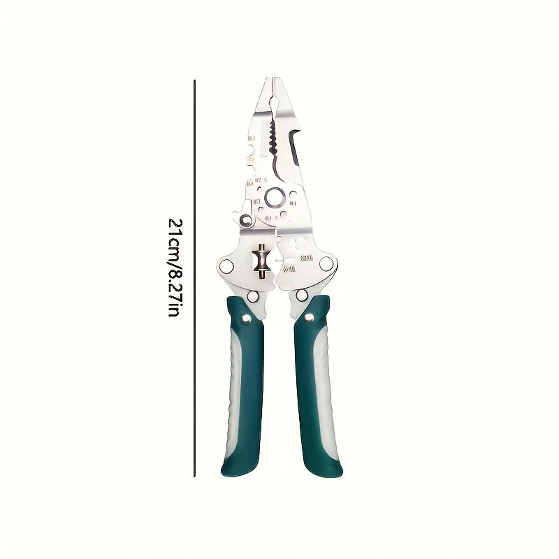 Heavy-duty Industrial Wire Stripper with Crimping, Cutting, and Twisting Functions - Integrated Structure, Foldable Design