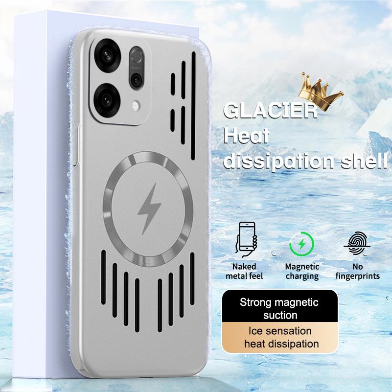

Hollow Back Plate Heat Dissipation Magnetic Suction Phone Case for OPPO Reno 14 Pro reno14 Protect Cover OPPO Reno14 Pro