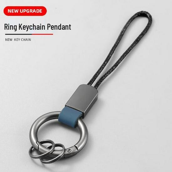 Genuine Leather Keychain Ring - Creative Pendant Keyring for Men & Women