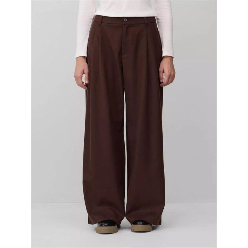 Foreign Trade, German so Autumn/Winter New Product on the Official Website, Flannel High-Waisted Pleated Women's Wide-Leg Long Pants, Slightly Thick