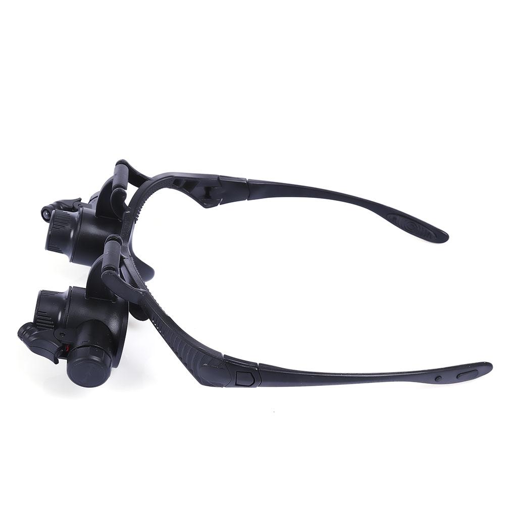 Wearing Magnifying Glass With Led Lights 10x 15x 20x 25x Magnification Loupes Jeweler Motherboard Font Magnifier