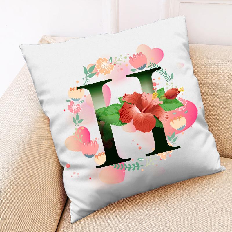 Nordischer Ins-Stil Weißer Valentinstag 26 Englische Buchstaben Digitaldruck Sofakissen Pfirsichhaut Kissenbezug