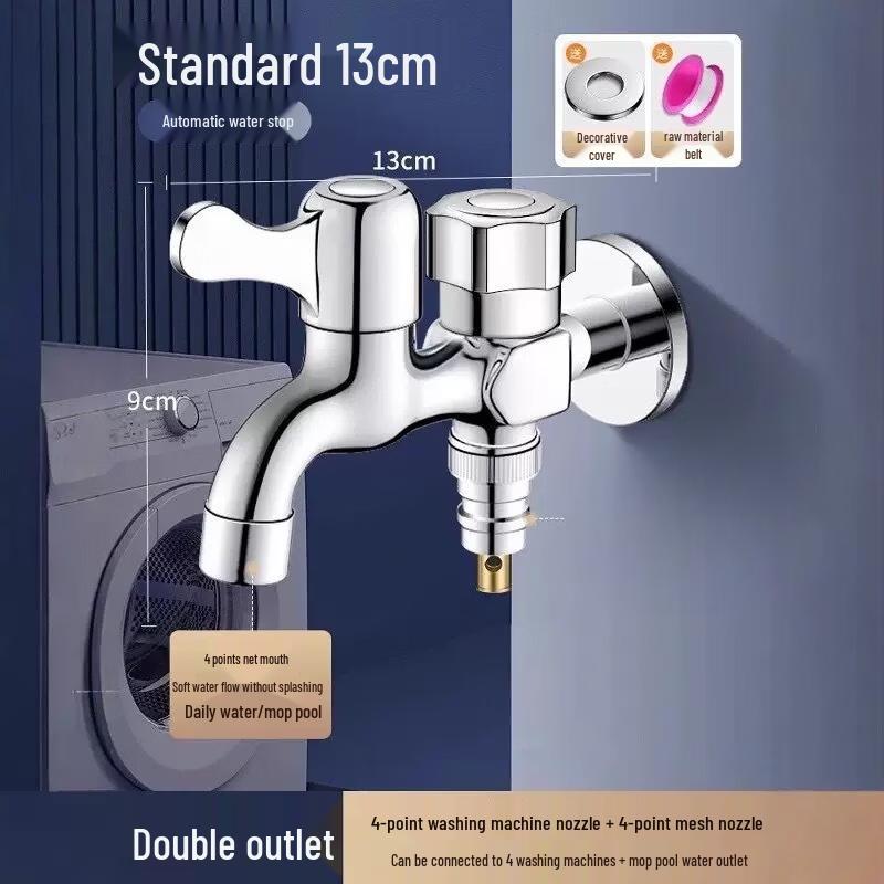 Washing Machine Faucet Y-Splitter with Auto Shut-off