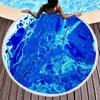 Marble Round Beach Towel with Tassels, Microfiber Quick Dry Beach Blanket Circle Swim Pool Towel Yoga Mat Meditation Picnic Rug