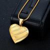 Romantic Photo Frame Heart Locket Pendant Female Gold Color Stainless Steel Snake Bone Chain Necklace For Women Jewelry Gift