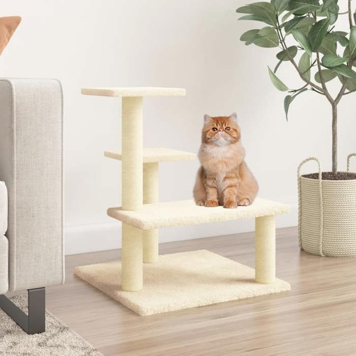 Exclusive House - Cat Tree with Cream Sisal Scratching Posts 61 Cm
