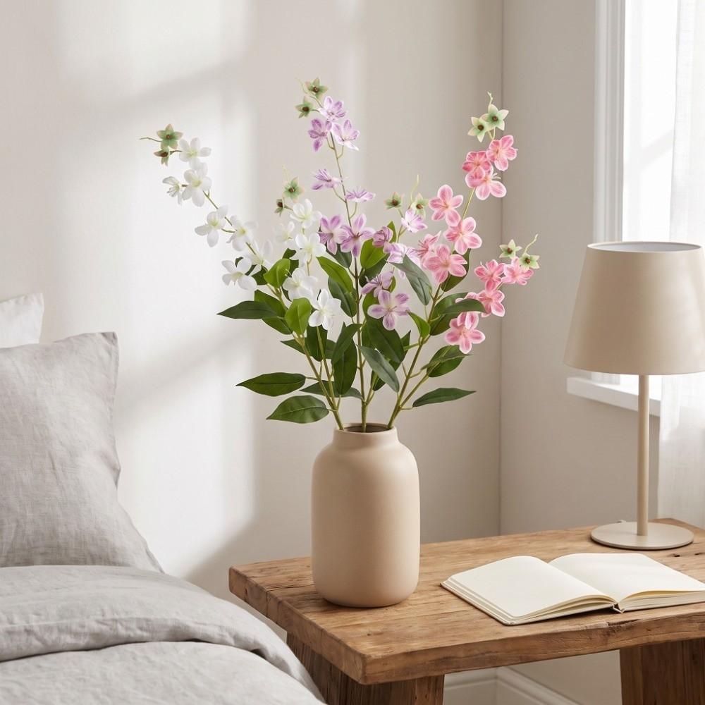 Plastic Artificial Jasmine Flower Branch Real Touch Fake Flowers Wedding Decor