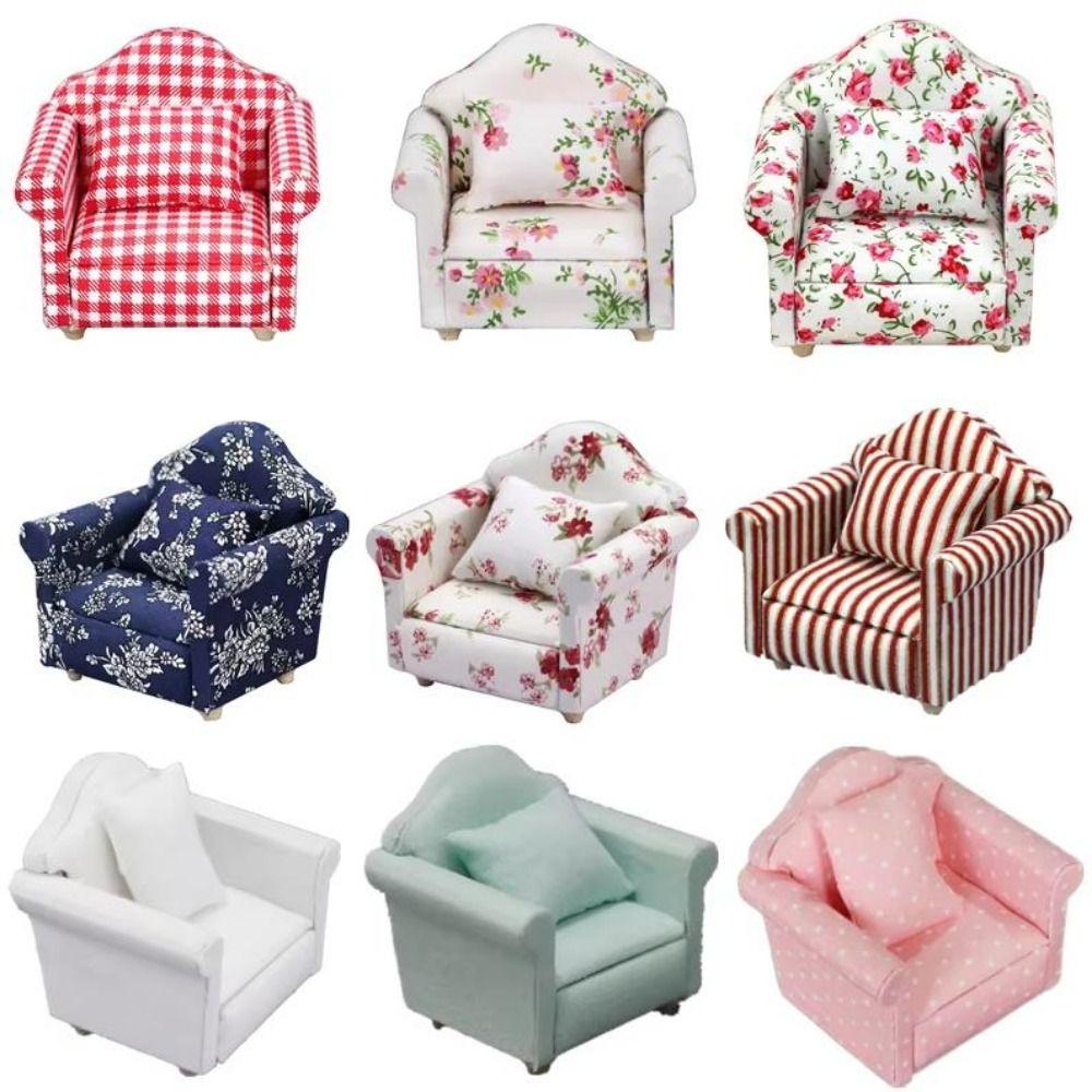 Cute 1:12 Dolls Sofa Pillows Set 8*6.5*7.5cm Miniature Doll House Accessories  Children Toys Gift