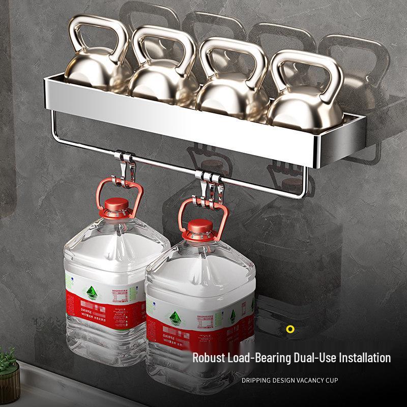 No-Drill Stainless Steel Bathroom Storage Rack 304 for Shower, Toilet, or Vanity Mirror.