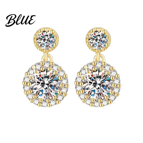 Earrings 1 Pair Stud White Cubic Zirconia Stones Ear Studs