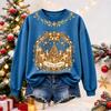 Women's Christmas Print Long Sleeve Top Casual Winter Comfortable Blouse for Holiday Wear