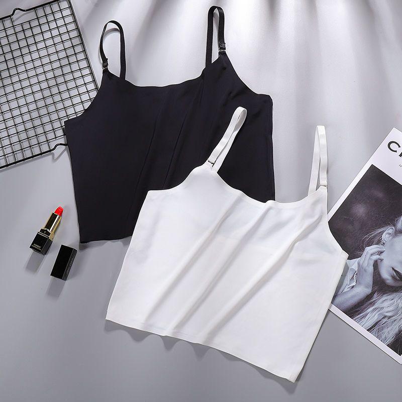 Ice Silk Strapless Backless Camisole - Korean Style Student Top
