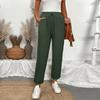 Drawstring Waist Slant Pockets Pants Casual Loose Tapered Pants For Spring  Summer  Women's Clothing