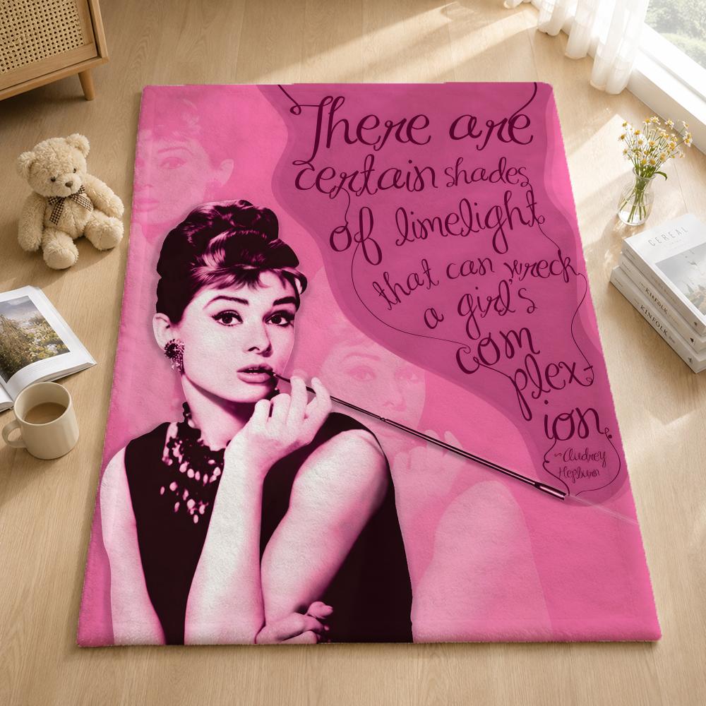 Celebrity A-Audrey Hepburn Coperte Morbide Calde Coperta in Flanella Biancheria da Letto per Letto Soggiorno Casa Divano