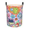 Anime Tamagotchi Game Laundry Basket Collapsible Large Clothing Storage Bin Feed Me Cartoon Laundry Hamper