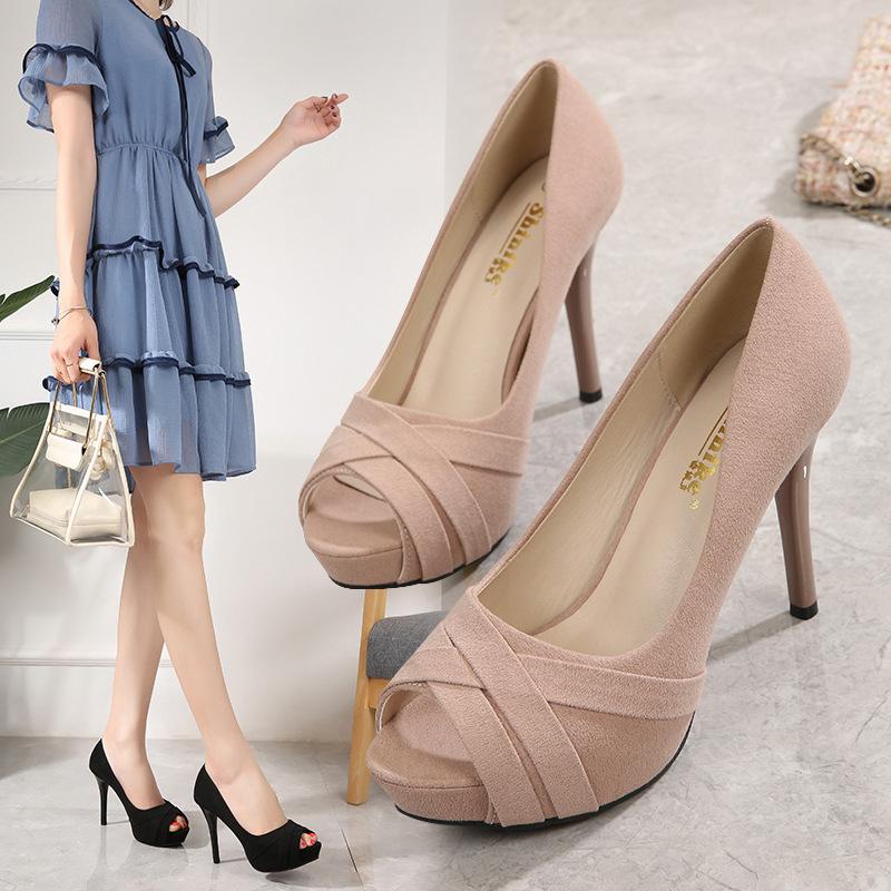 New Exquisite 10cm Ultra High Heel Women's Shoes Shallow Mouth Fish Mouth Casual Sandals Sexy Nightclub Banquet Dancing Shoes