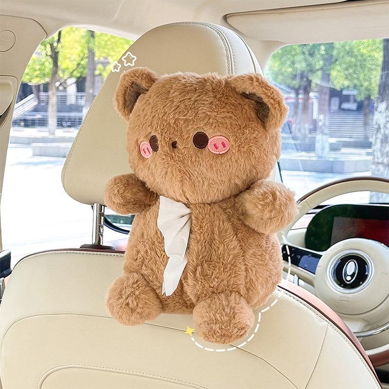 Cute Cartoon Hanging Back Seat Car Tissue Box Creative Decoration Tissue Holder For Women