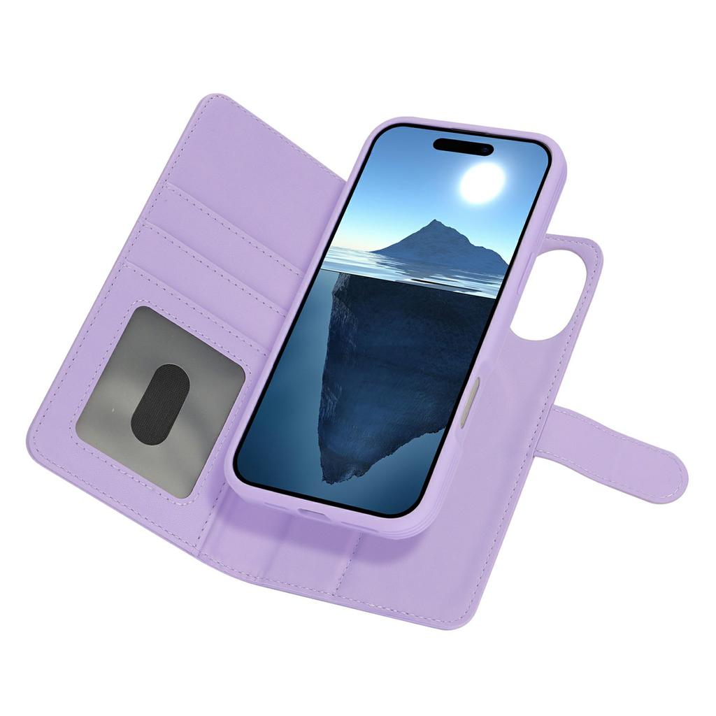 For iPhone 16 Plus Wallet Case Compatible with MagSafe Anti-Drop Detachable PU Leather Phone Cover