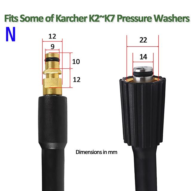 

Настроювана довжина Шланг для мийки високого тиску Шланг для миття автомобіля Водоочисний шланг Подовжувальний шланг Шнур Труба для Karcher K2- K5 Автомийка 2 Meters