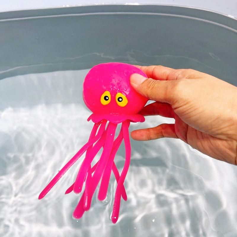 Baby Bath Toy Sponge Water Absorbing Octopus Squeezing Stress Relief Toy Water spray Octopus  Swimming Play Water Bathing Toy