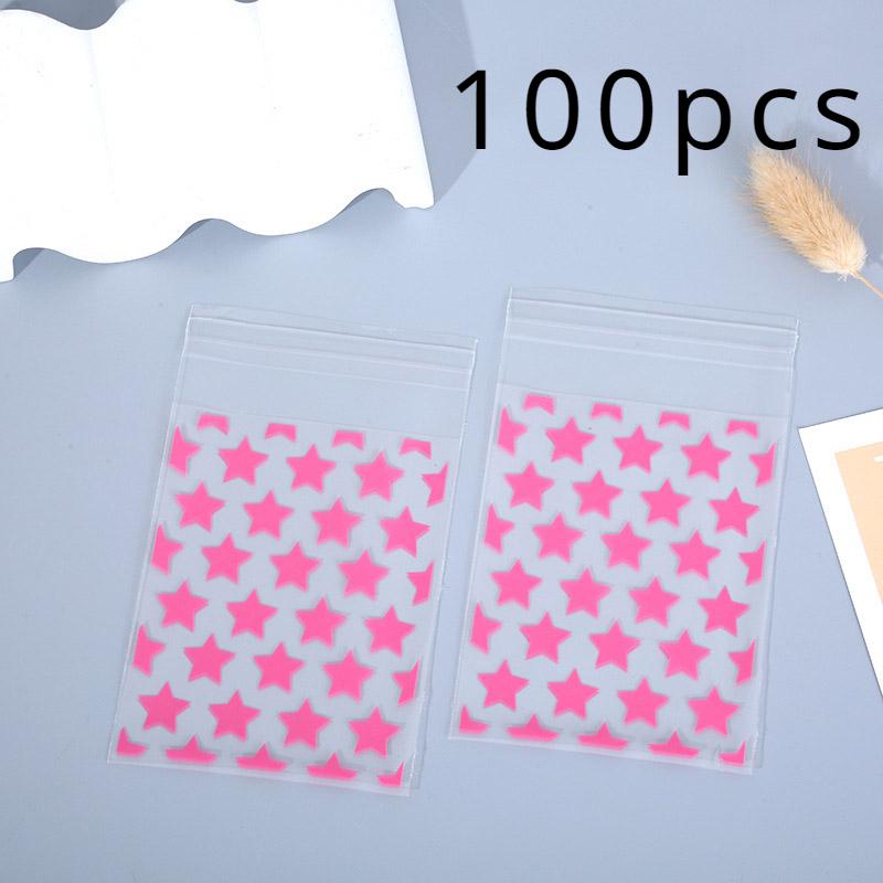 50/100pcs Multi-color Plastic Sealed Bags Birthday Parties Holiday Celebrations Family Cookies Snacks Self-adhesive Bags