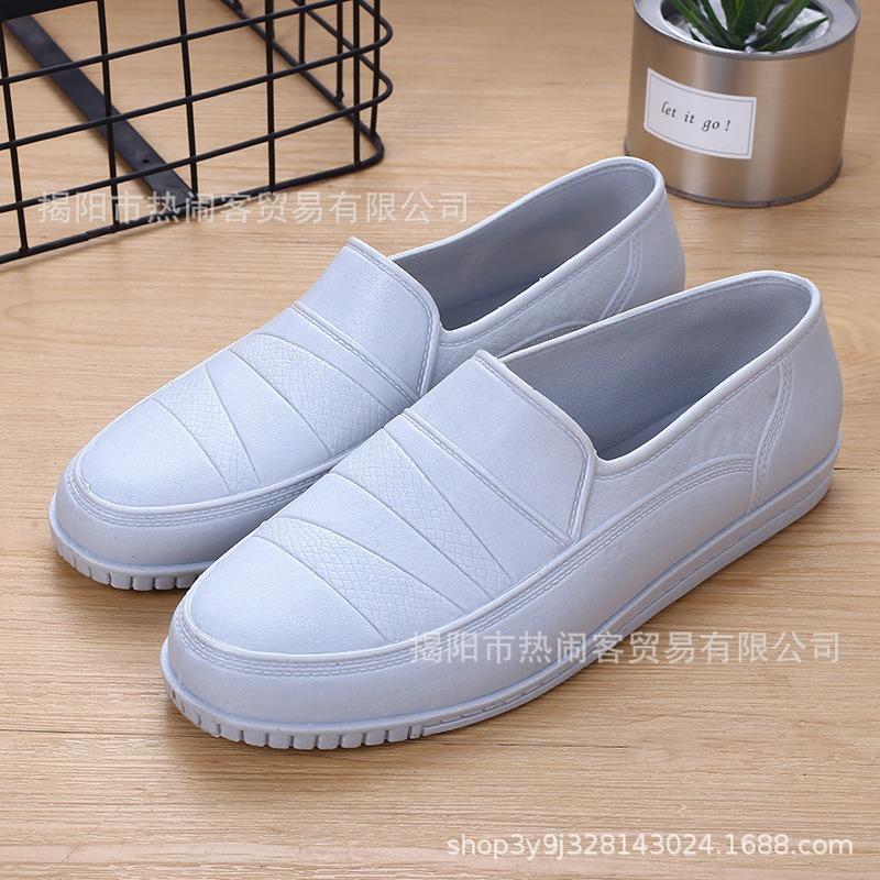 Spring and Autumn Men's Shallow Mouth Rain Shoes Waterproof Shoes Grey Brown Clay Shoes Non-slip Easy Cleaning Quick-drying Water Shoes Without Inner