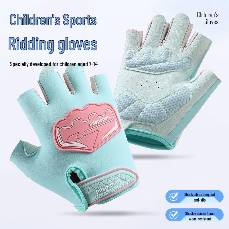 Kids' Breathable Non-Slip Shock-Absorbing Sports Gloves for Cycling and Fitness