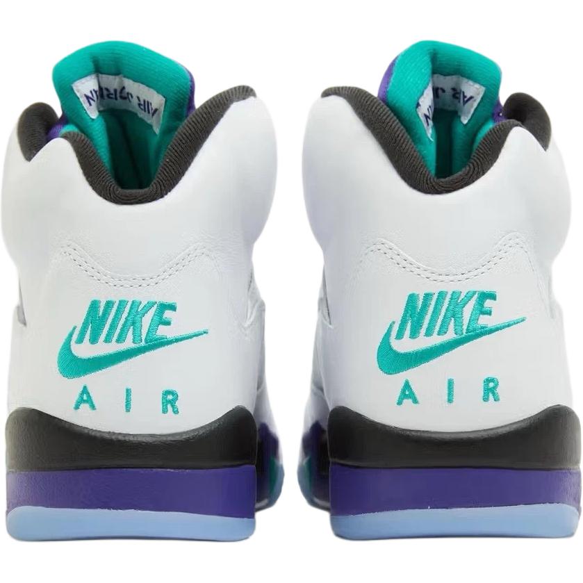 New Jordan Air Jordan 5 Anti-Slip Wear-Resistant Low-Top Children's Basketball Shoes White Teenagers HQ7980-100