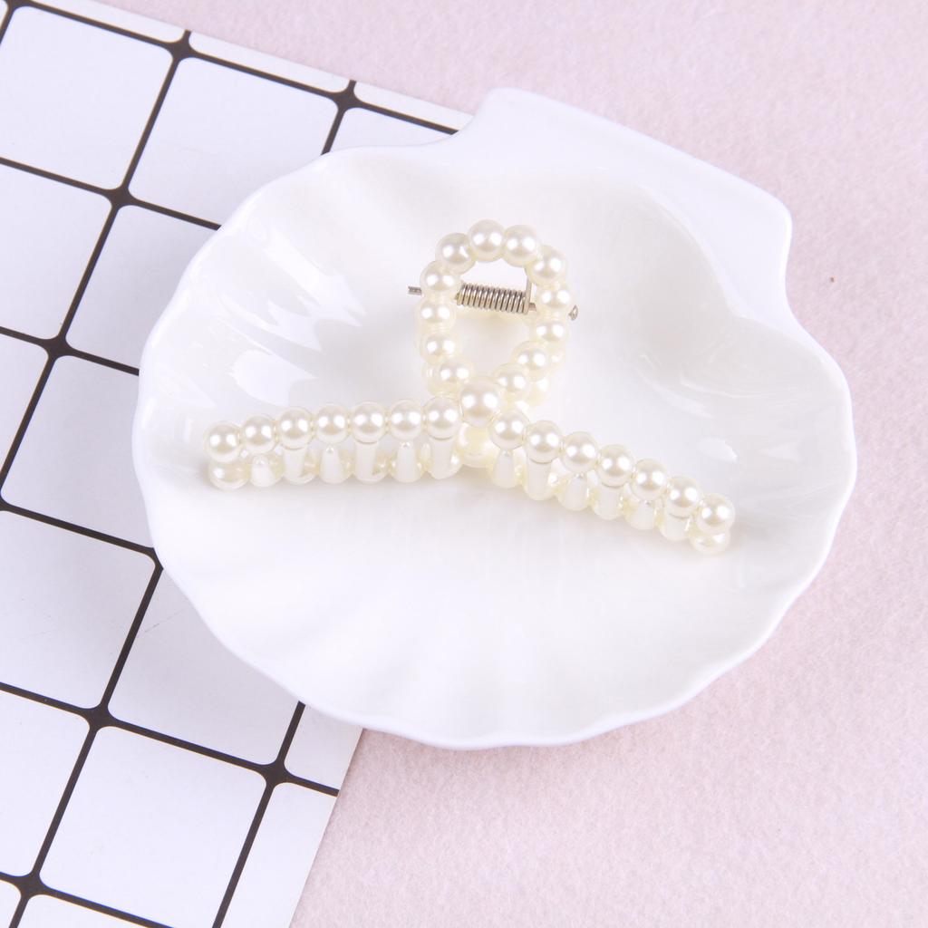 Retro Transparent Pearl Clip Korejský Creative Bath Pearl Spona do vlasů Trendy Transparent Color Clip