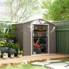 7ft x 4ft Lockable Polypropylene Garden Storage Shed Storage w/ Air Vents Steel Grey