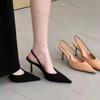 Fashion 2025 Ladies Shoes Slingbacks Women's High Heels Fashion Dress Pumps Women Shallow Pointed Toe Thin Heel Slip on Women's Sandals
