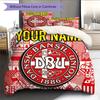 Custom Name,Denmark National Football Team Pattern Bedding Home Decoration Birthday Gift ( 1 duvet cover + 2 pillowcase, without core),fan merchandise