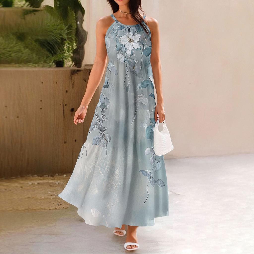 Damen Sommer Casual Fashion Strapsen Ärmelloses Kleid