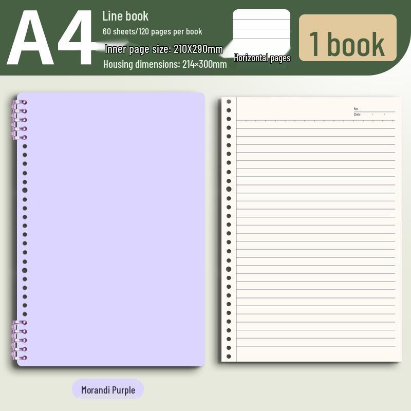 Morandi Colors Detachable Coil Notebook - B5, A4, A5 - Student-Friendly, High-Quality Loose-Leaf Design