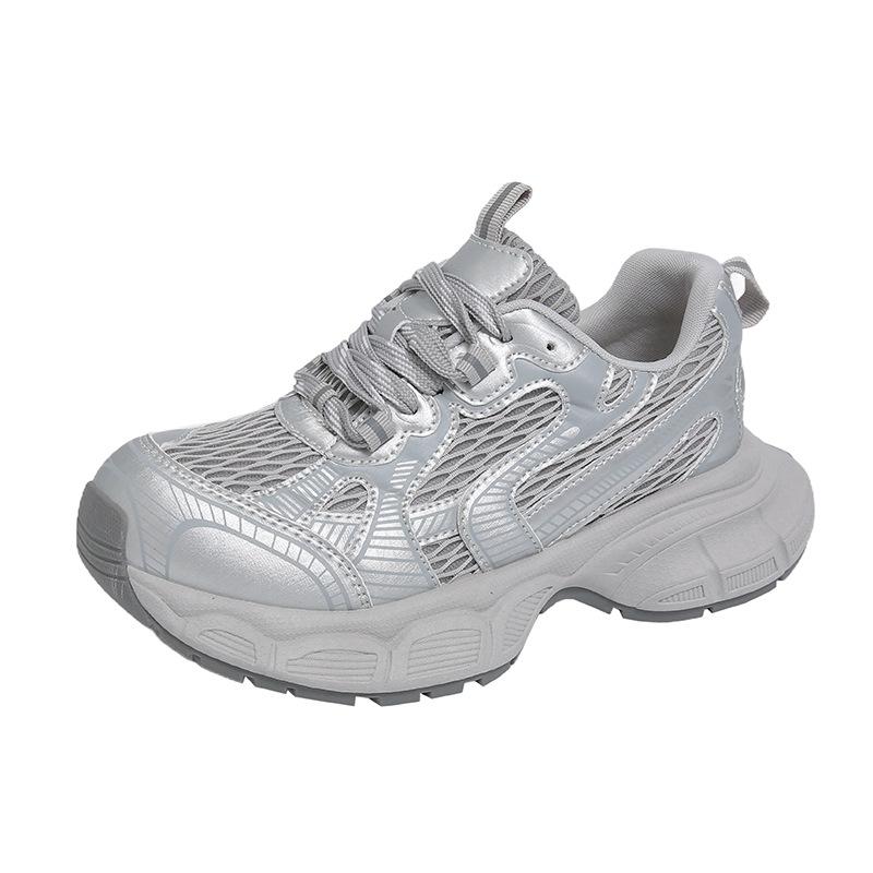 European Station Versatile Paris Daddy Shoes Women's Platform Casual Shoes 2025 Spring and Summer Mesh Breathable Outdoor Sneakers