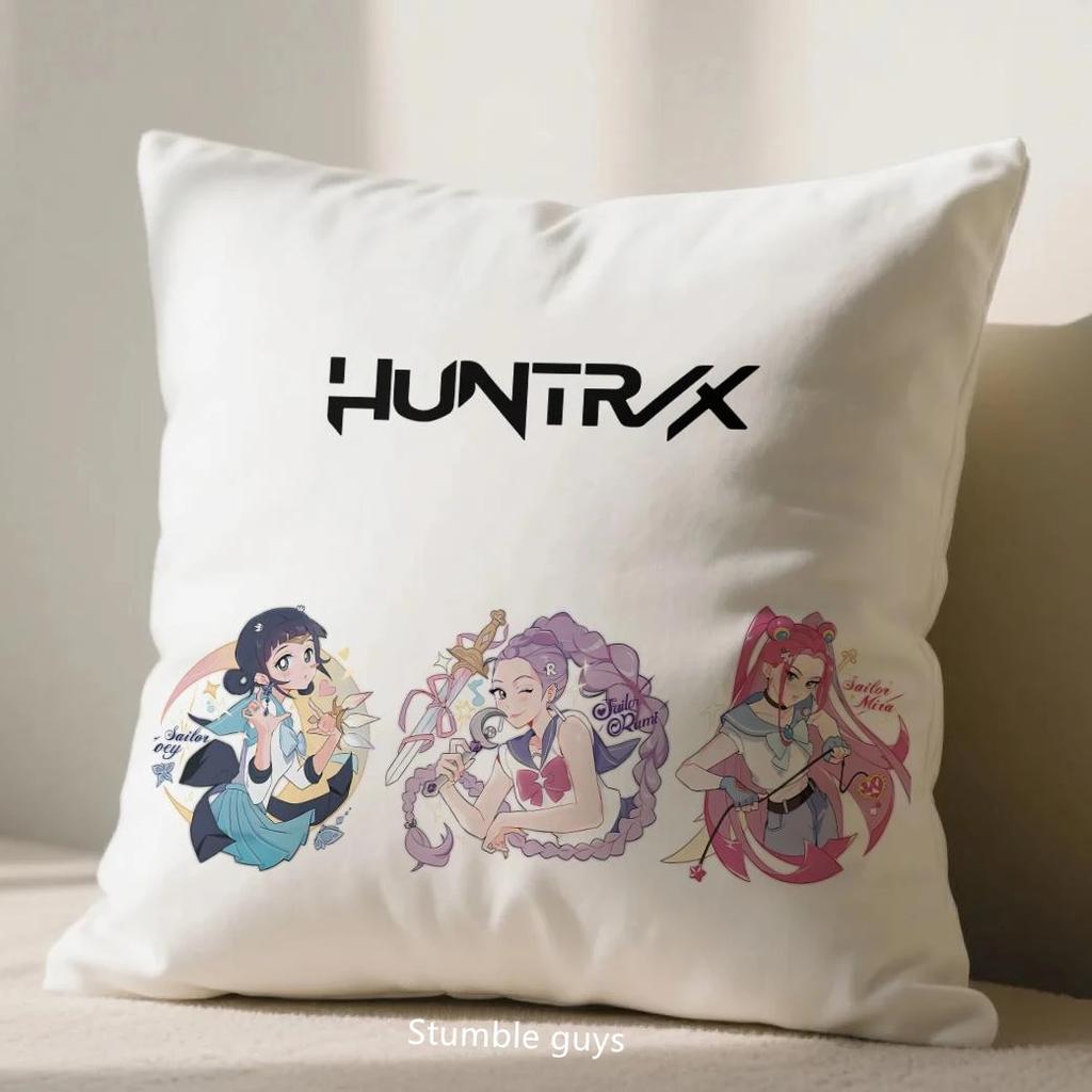 Demon Hunters Anime 45X45cm Cushion Cover Kpop Sofa Pillowcase Bedroom