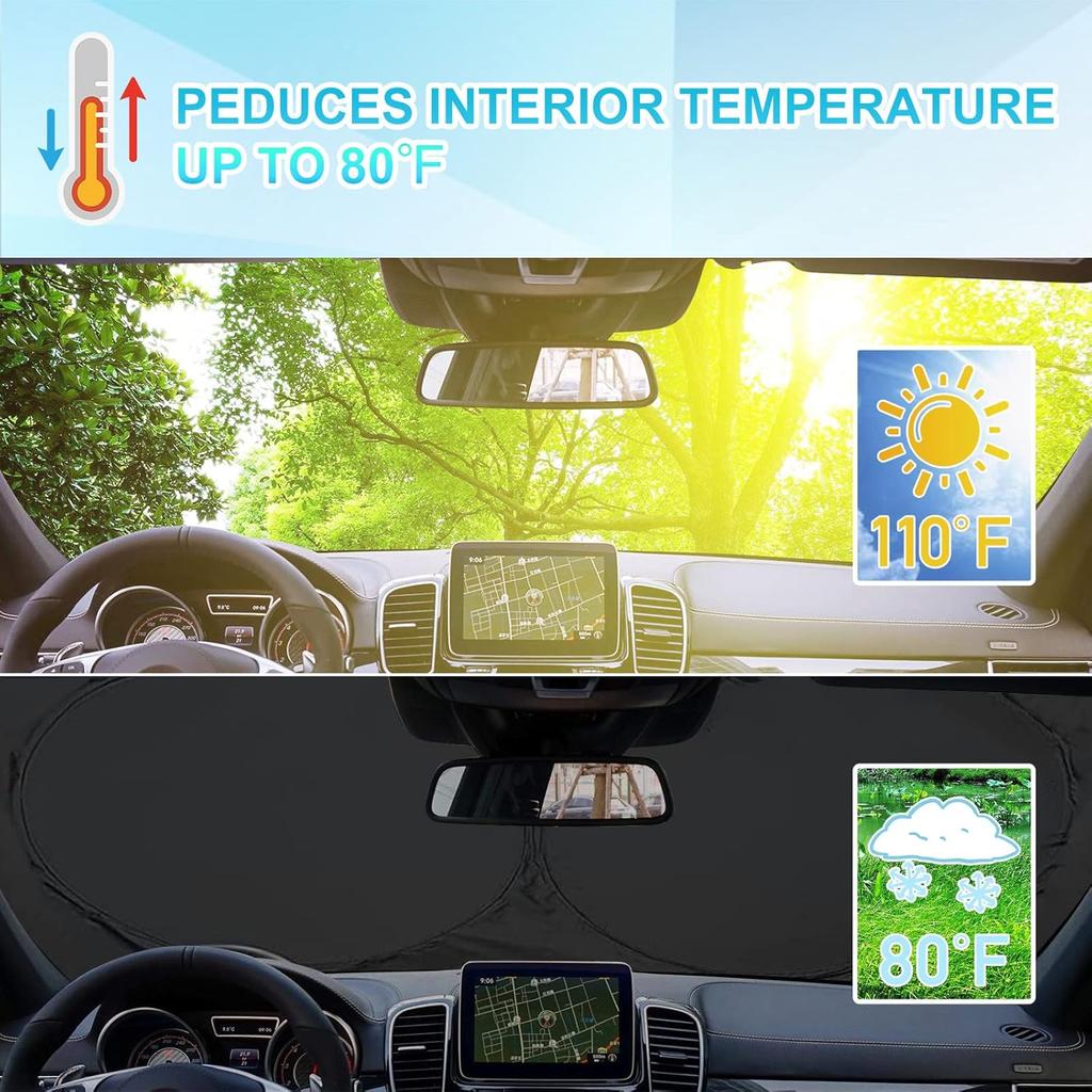 Semi-Truck Sun Shade For Windshield And Side Window | Sunshade Maximum Coverage Windshields For Truck - Block UV Sun Heat Rays - Best For Semi,