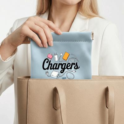 Dust-proof Charger Storage Bag Durable Self-closing Spring Cable Storage Bag Multi-functional Makeup Lipstick Bag Travel