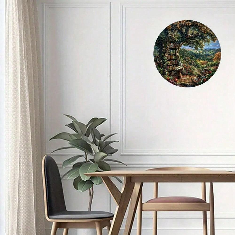 Vintage Wisdom Tree Round Metal Sign 8 Inch Wall Art For Home Bar Kitchen Office Halloween Decor
