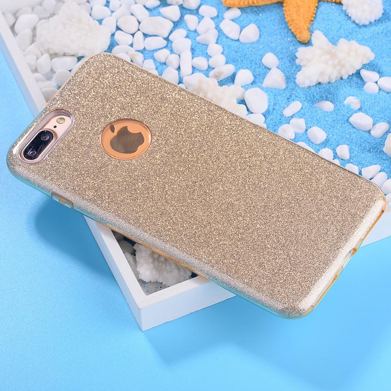 For Apple Iphone 7 Plus Protective Tpu Pc Glitter Phone Case With Full Coverage For Shock Absorption