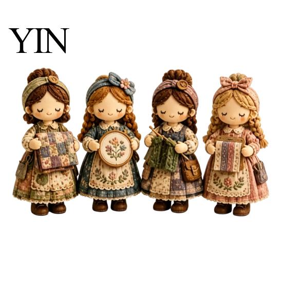 No-sew Craft Kit Patchwork Girl DIY Kit, 3D Doll Sewing Set with Pre-Cut Beginner Fabric Thread Needles, Cute for Home Decor Handmade Gift Teens