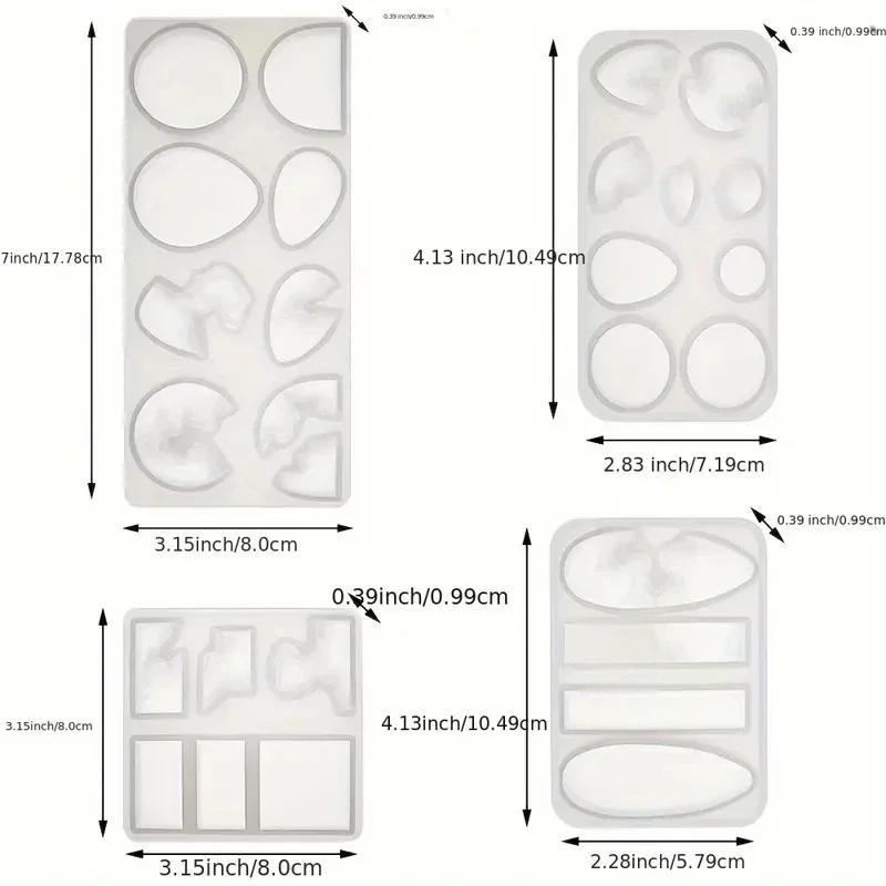 4Pcs Creative DIY lsland Resin Necklace Gem Pendant Drop Glue Mold Ocean Theme Style Silicone Mold DlY Jewelry Pendant Necklace