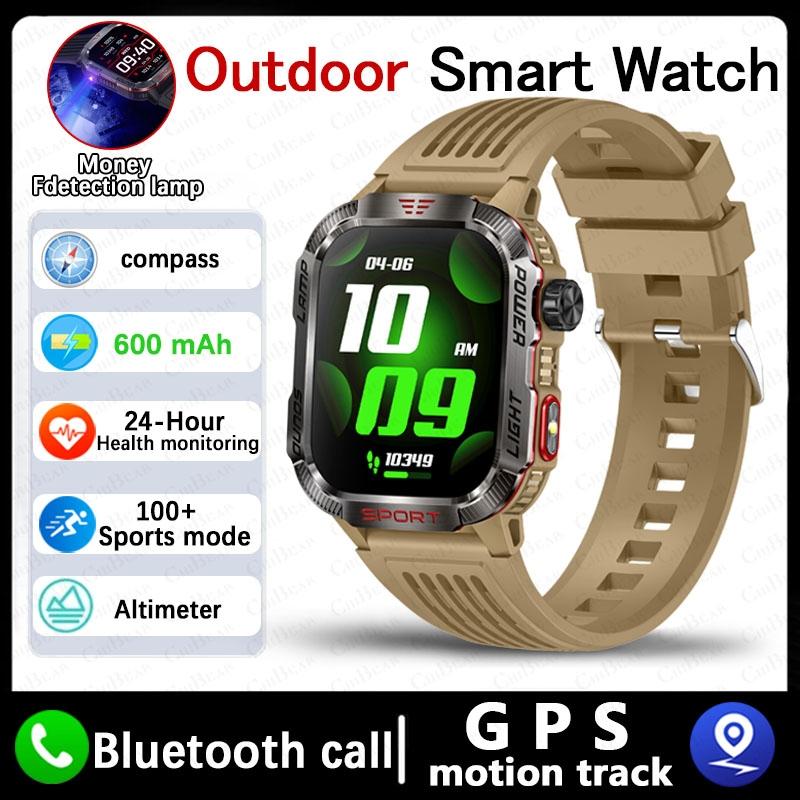 Outdoor Military Men's Bluetooth Call Smartwatch Compass GPS with Flashlight 600mAh 100+ Sports Mode Smart Watch For Xiaomi